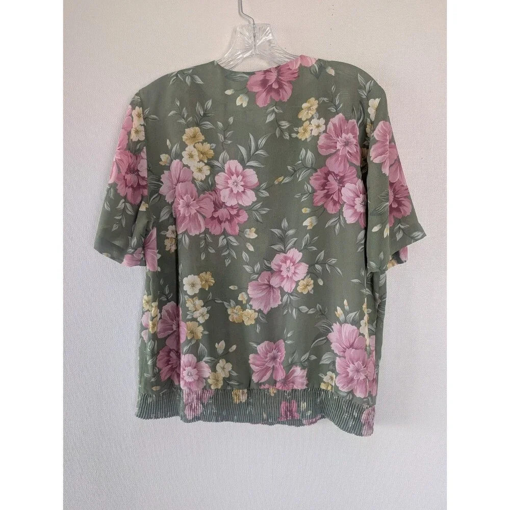 Vintage Alfred Dunner Skirt Set Floral 2pc Sz 14 Blouse  Grandmacore Sunday Best